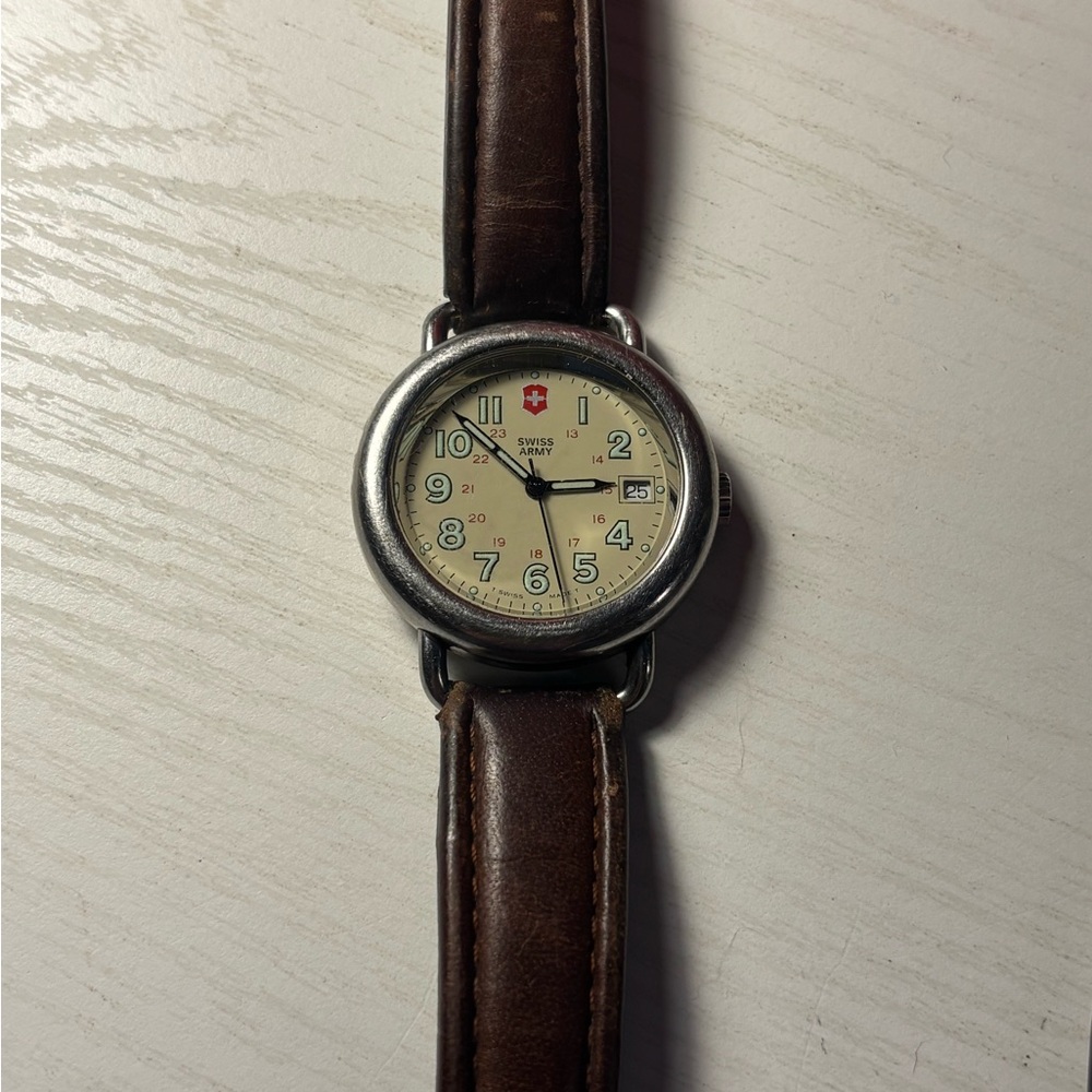 Swiss Army Classic Brown Leather Strap Watch